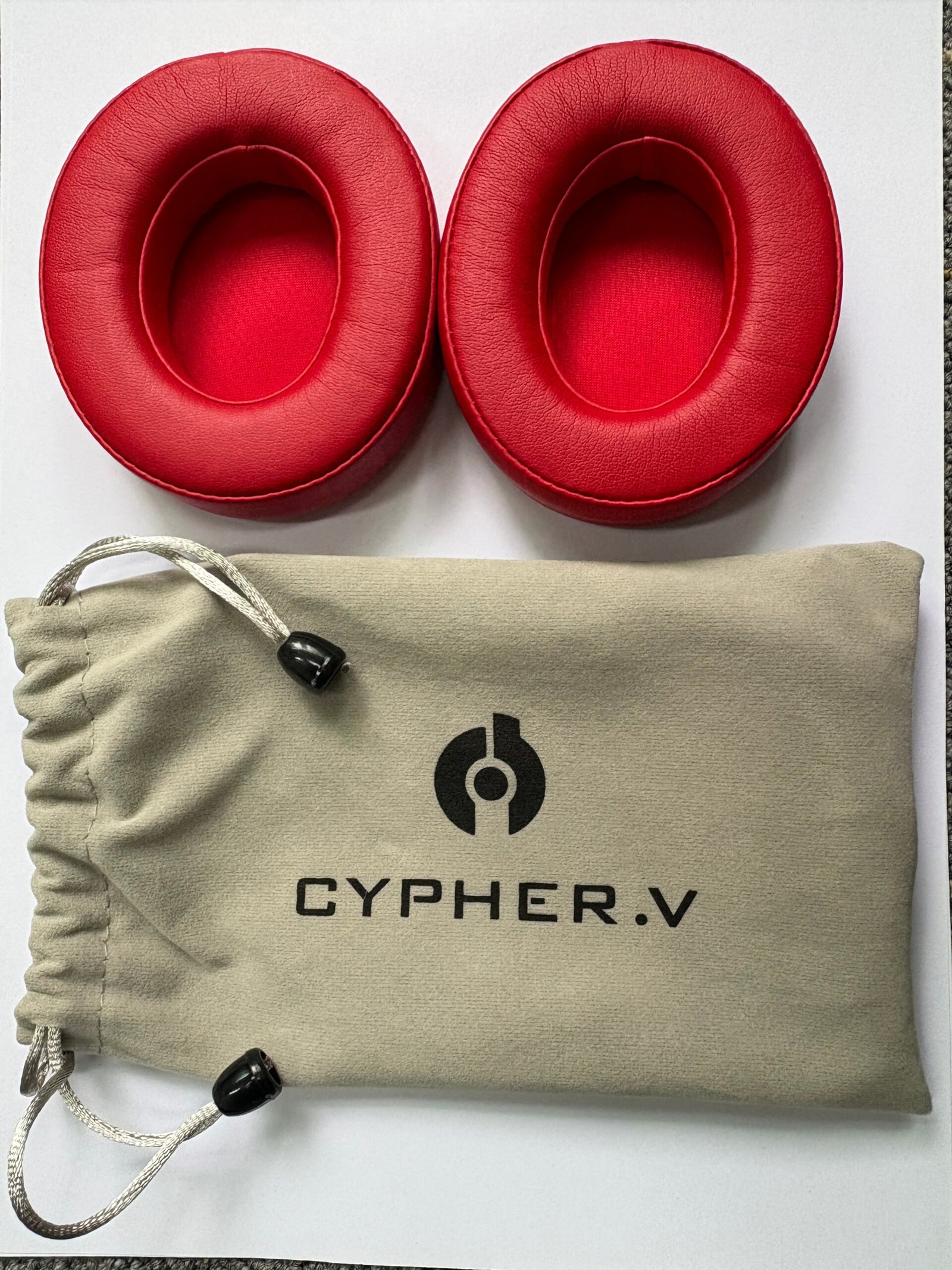 CYPHER.V Replacement Ear Pads Cover Compatible with Beats Studio 2 and Studio 3 Over Ear Headphones 1 Pair (Red)