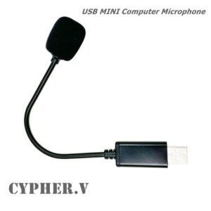 CYPHER.V USB Plug-in Computer Microphone, Mini Condenser Mic Peripheral Devices for Desktop/Laptop, Ideal for Home Online Classes & Voice Calls 