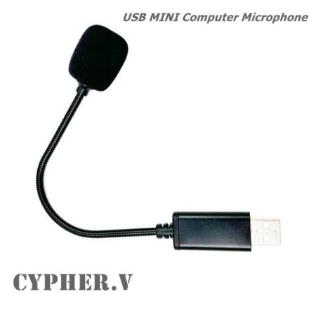 CYPHER.V USB Plug-in Computer Microphone, Mini Condenser Mic Peripheral Devices for Desktop/Laptop, Ideal for Home Online Classes & Voice Calls 